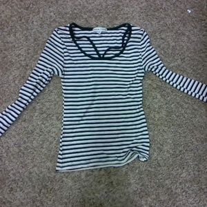 long sleeved striped shirt